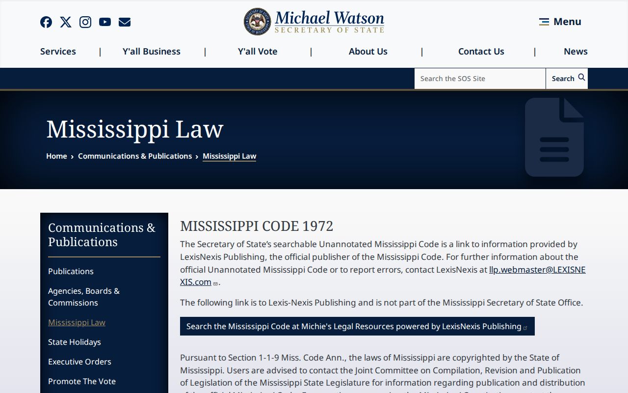 Harrison County court records Mississippi law reference page