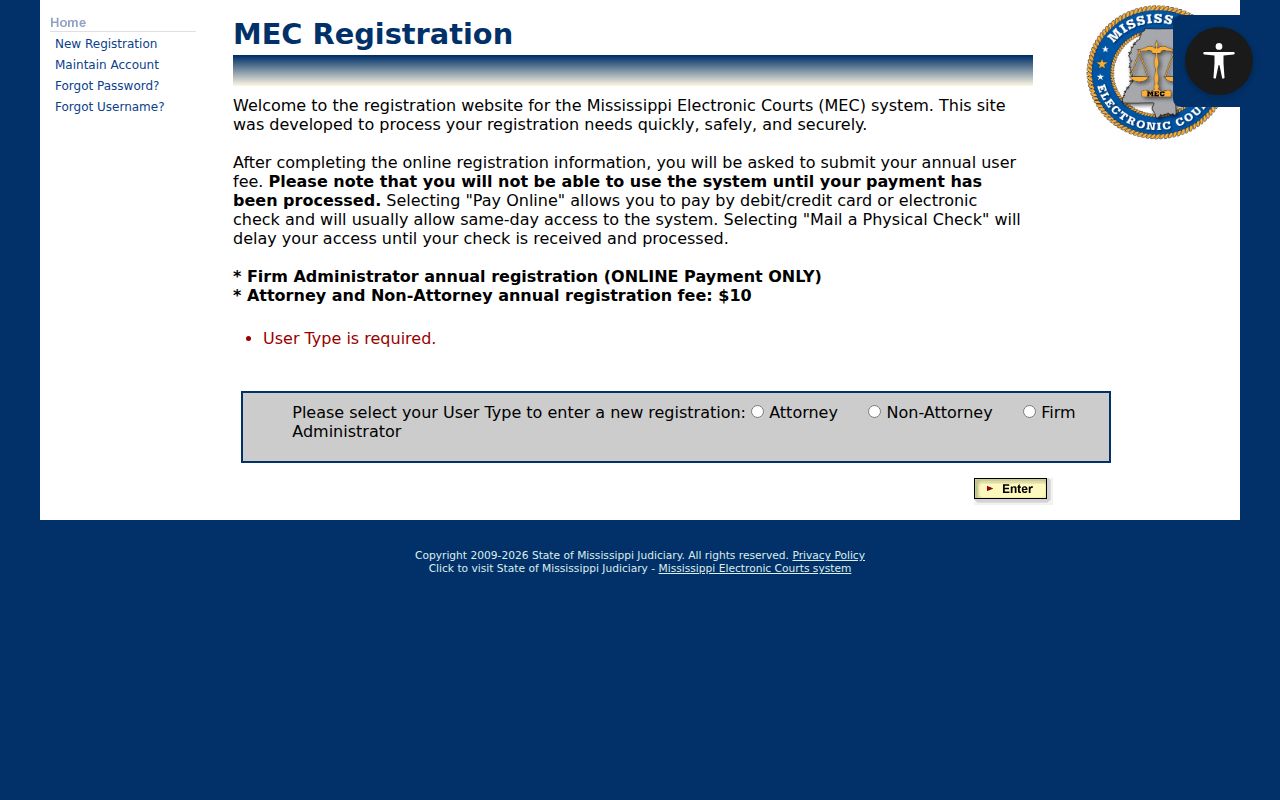 Harrison County criminal docket PAMEC registration access