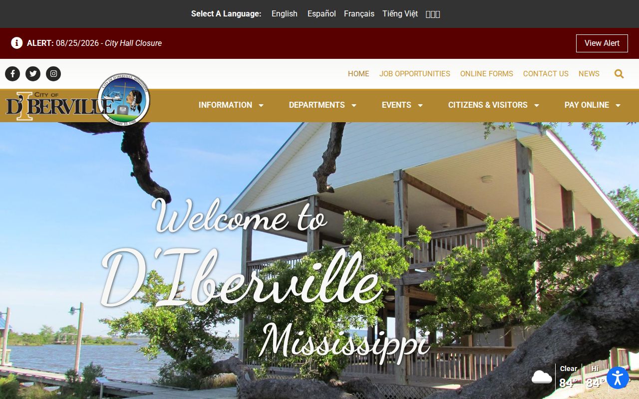 Official D'Iberville city source for municipal court access