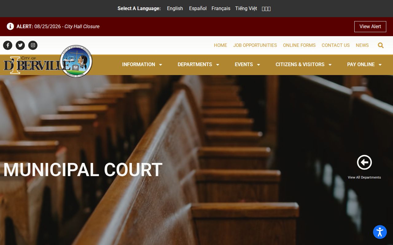 D'Iberville Municipal Court citation and payment information