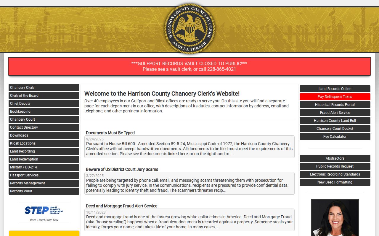 Harrison County Chancery Clerk official records source