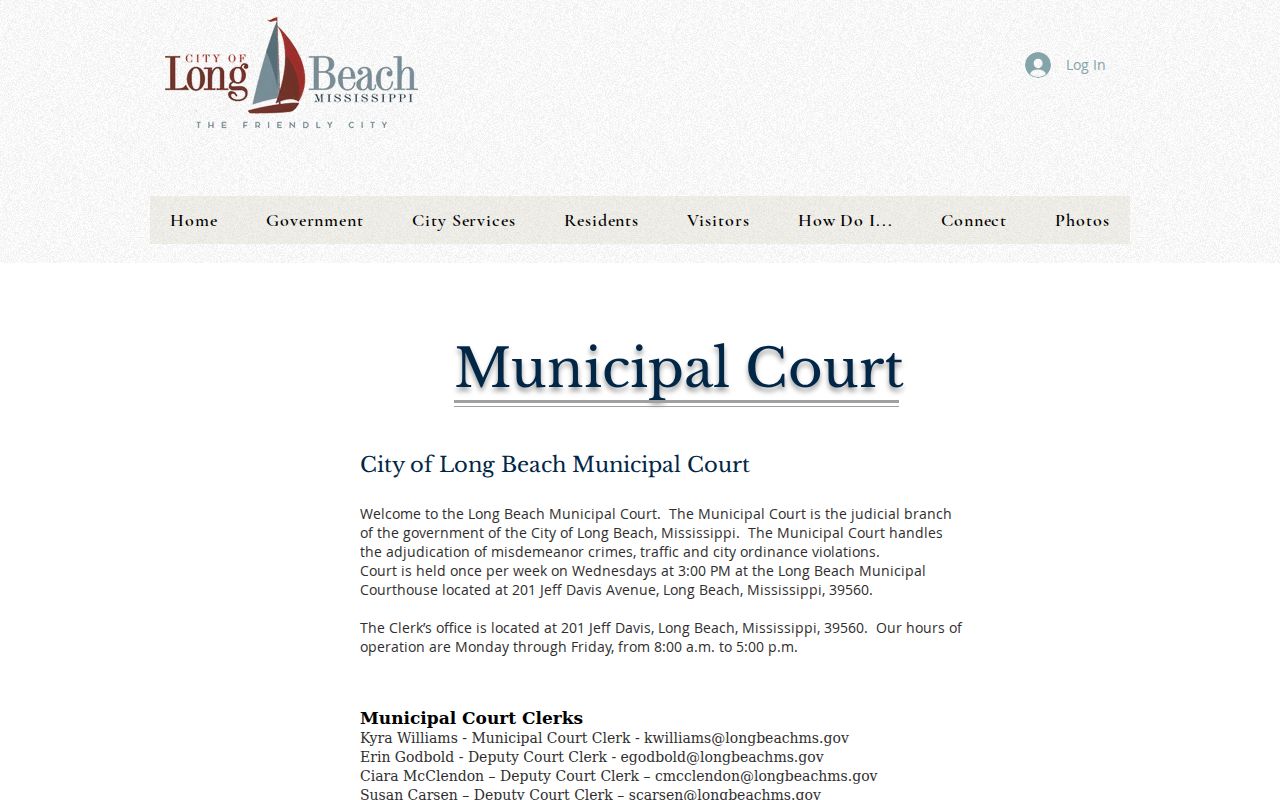 Harrison County Long Beach court records source image from Municipal Court